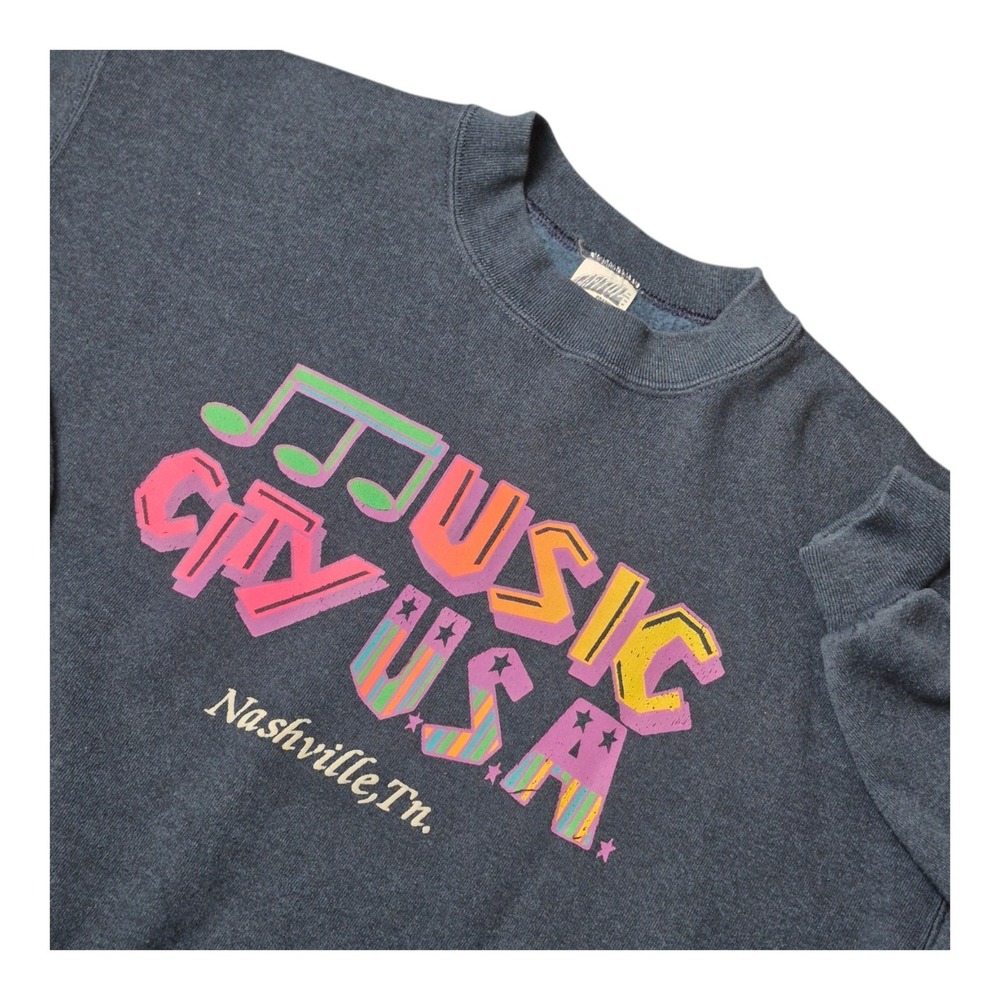 VTG 90s Music City USA Nashville TN Sweatshirt XL Graphic Made In USA